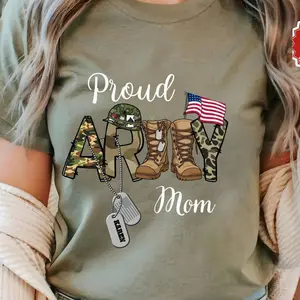 Custom Proud Army Family Mom Dad Brother Shirts, Personalized Army Dad Shirt, USA Army Family Outfits, Military Family Gift HOR9E