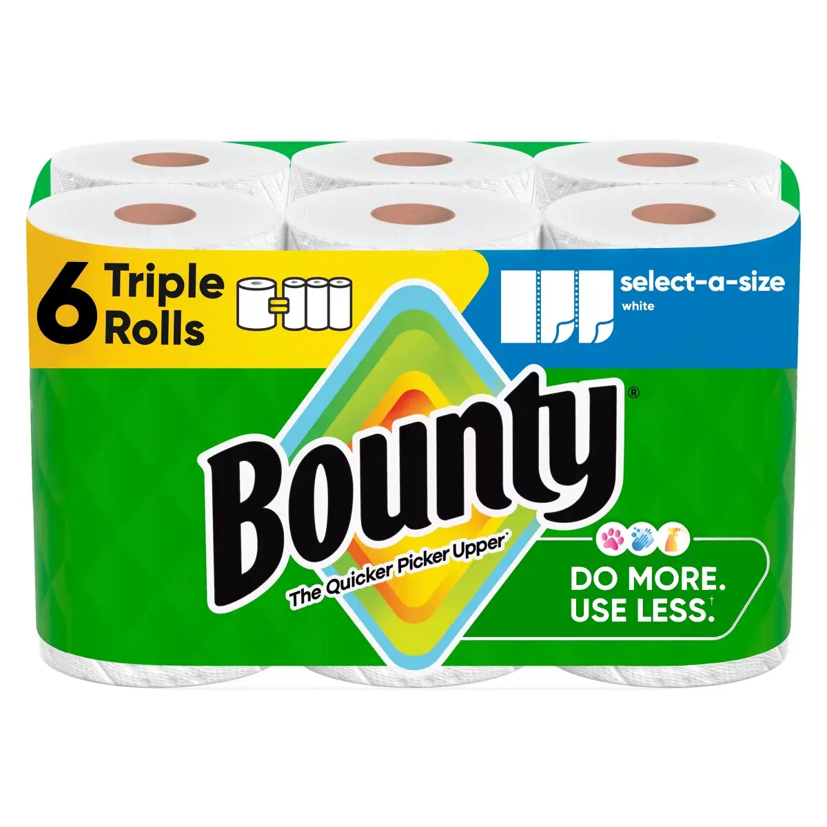 Bounty Select-A-Size Paper Towels - 4 Triple Rolls - 2-Ply - 123 Sheets