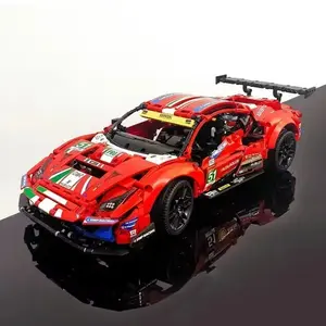 Technical 1677PCS 488GTE Collectible Champion GT Race Car Building Blocks Brick 42125 Series Detailed Display Model Vehicle Decor Gift