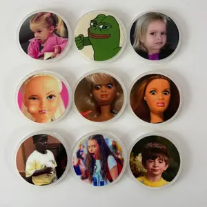 Funny Meme Sparkly Retractable Badge Reel Cute Acrylic ID Holder For Nurses Teachers Office Staff Sarcastic Work Accessory Reels & Charms Co