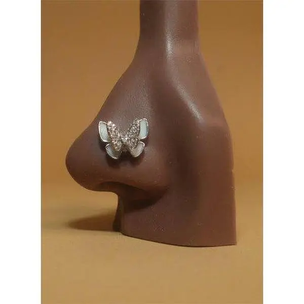 Cubic Zircon Gem Butterfly Magnetic Nose  Jewelry