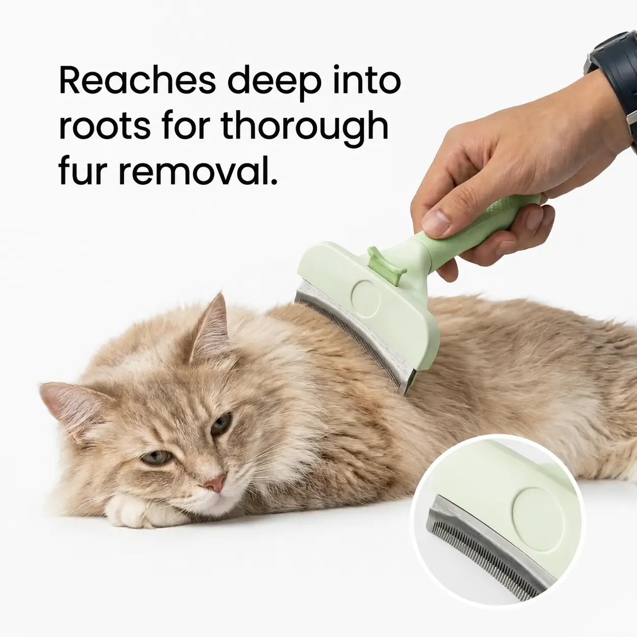 Pet Deshedding Tool for Cats and Dogs Extra Wide Undercoat Rake with Dense Rounded Teeth for Loose Fur Removal and Long Hair Grooming，sleek, ez, brush