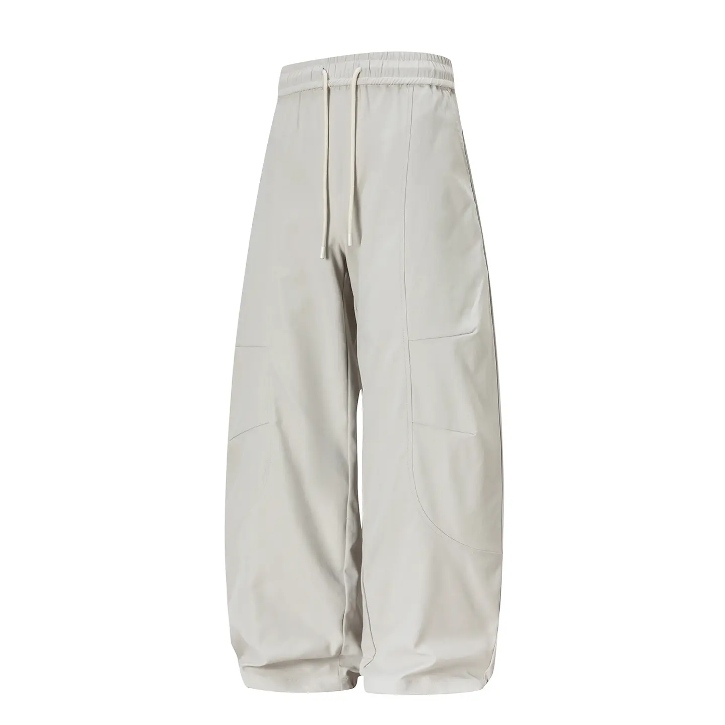 Men's Loose Cargo Pants Elastic Drawstring Waist Baggy Curved Trousers Casual Streetwear Wide Leg Work Pants