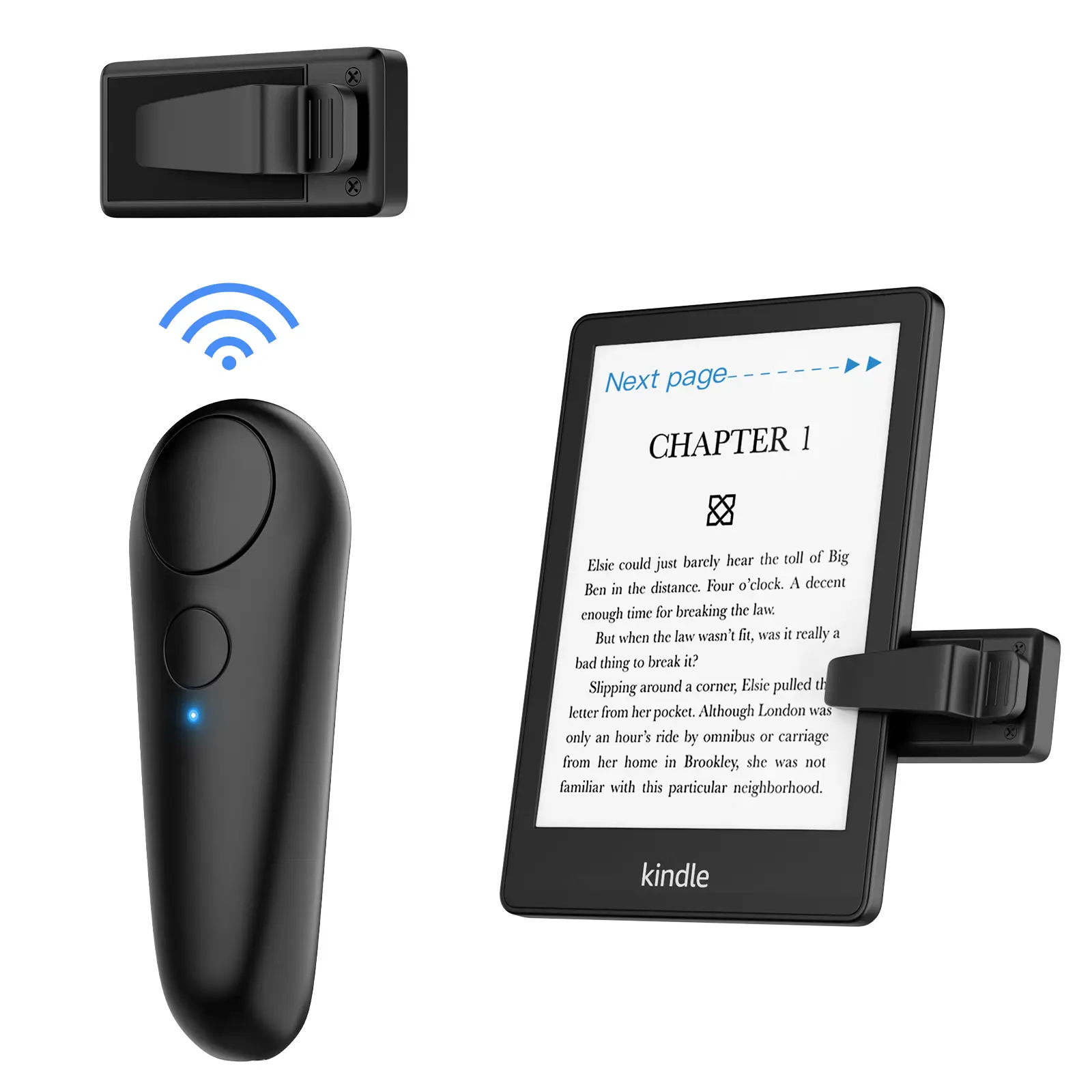 Wireless Page Turner for Kindle Handsfree Holder & Kindle Clicker Set Rechargeable Turner for Smartphone iPad Tablets Ebook Reading Device kindle acce
