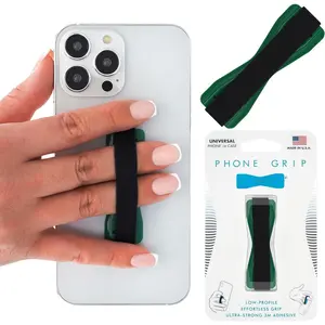 Cell Phone Grip Love Handle - Holds Device with just a Finger - Ultra Slim Pocket Friendly  Finger Grip for Phone Mini Tablet - Grip it Securely for Texting, Photos and Selfies (Green)