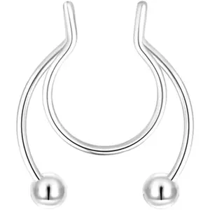 20G Fake Nose Rings Hoop Clip-on Stainless Steel Septum  Non Piercing Fake Cartil Earring Lip Rings Faux Nose Ring Piercing  for Women Men