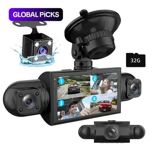 Dash Cam with Front & Rear & Inside Left & Right 360 View, Loop Recording Dash Camera for Cars with 32GB Micro SD Card, HD Night-Vision DVR, Dashcams for Cars #TOP PICKS