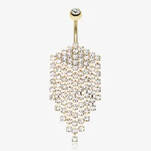 Shimmering Golden Array Belly Button Ring