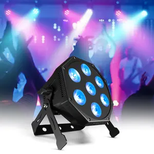 SHEHDS Par Light LED 7x12W RGBWAP 6in1 Wash Stage Light DMX512 Control Uplight Sound Activated Auto Run Par DJ Light for Christmas Wedding Party Disco