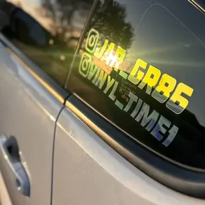 CUSTOM HOLOGRAPHIC SOCIAL MEDIA TAG for Car Windows - Durable & Vibrant Design - Perfect for Instagram & Facebook Marketing