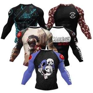 Cody Lundin Custom Bjj Mma Compression Rashguard Camo Jiu Jitsu No Gi Long Sleeve Bjj Rash Guard Fitness Wear