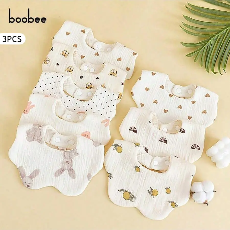 3pcs/5pcs Ultra Soft Infant Baby Feeding Bibs, Adjustable Size, Washable Machine Wash, Suitable for Ages 0-3 Years, Newborn Cloth Saliva Towel