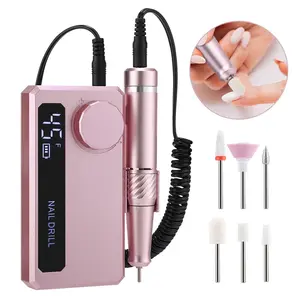 Electric Nail Drill Machine, 45000rpm Professional Nail File, Rechargeable & Portable, 4000mah Battery, Manicure, Pedicure, Acrylic Nails, Nail Drill Set