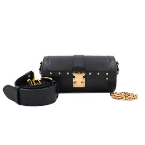 Pre-owned Louis Vuitton Leather Crossbody Bags Papillon Trunk Small Black JM MM429