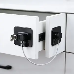 2pcs/set 1piece Lock + Keys , Set Heavy Duty Metal Security Locks, Window and Refrigerator Locking Kit, Home Security Locks, Sleek Metal Finish | Sturdy Construction | Home Door Locks