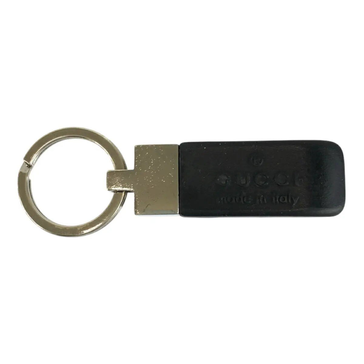 Pre-owned GUCCI Rubber Small Leather Goods Keyring