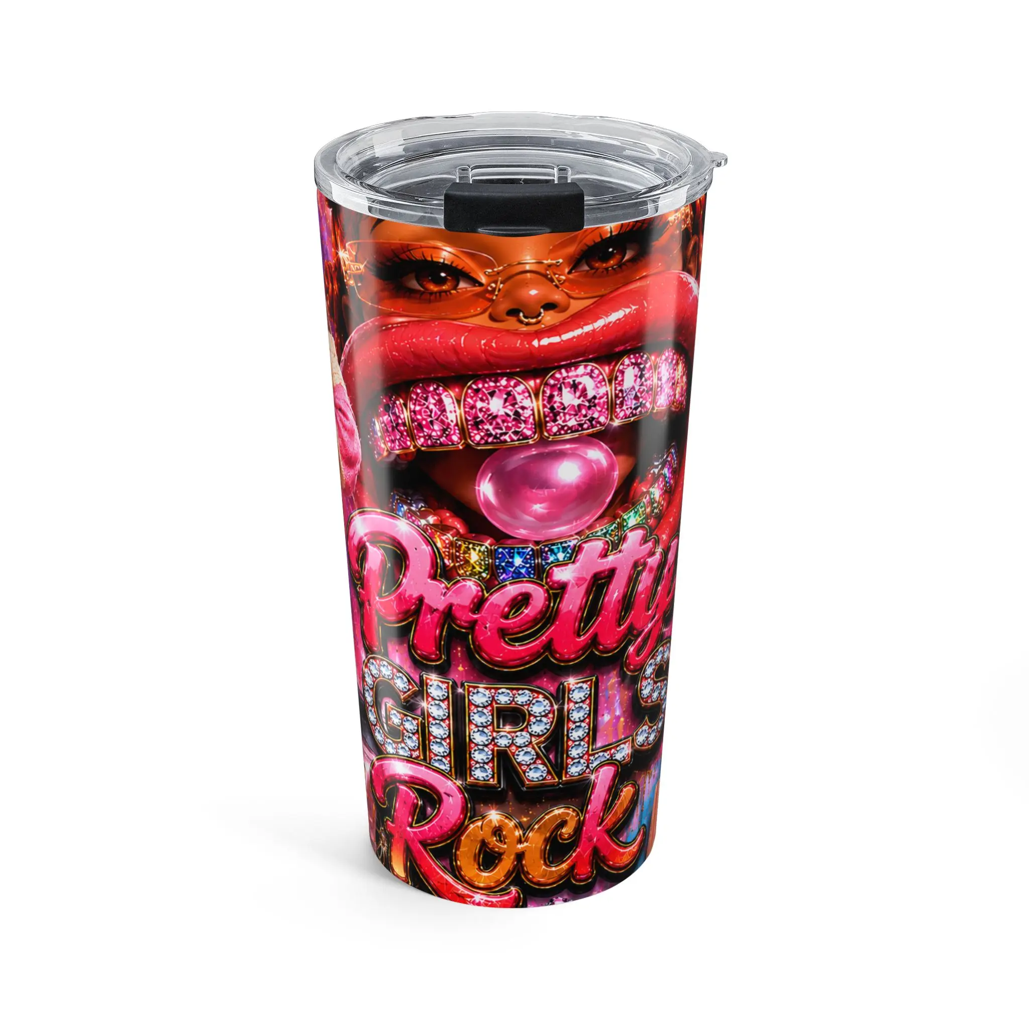 Pretty Girl Rocks Tumbler 20oz | Pink Glam Barbie Doll Graphic