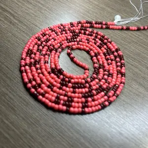 Chocolate strawberries traditional tie on waist bead