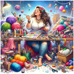 Creative handicraft artist colorful handicraft studio Bohemian style creation scene full-fledged female artist 5D diamond painting round diamond DIY handicraft mosaic home decoration exquisite gift Diamond Painting Kit