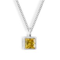 Silver Waterproof, Citrine - November CZ