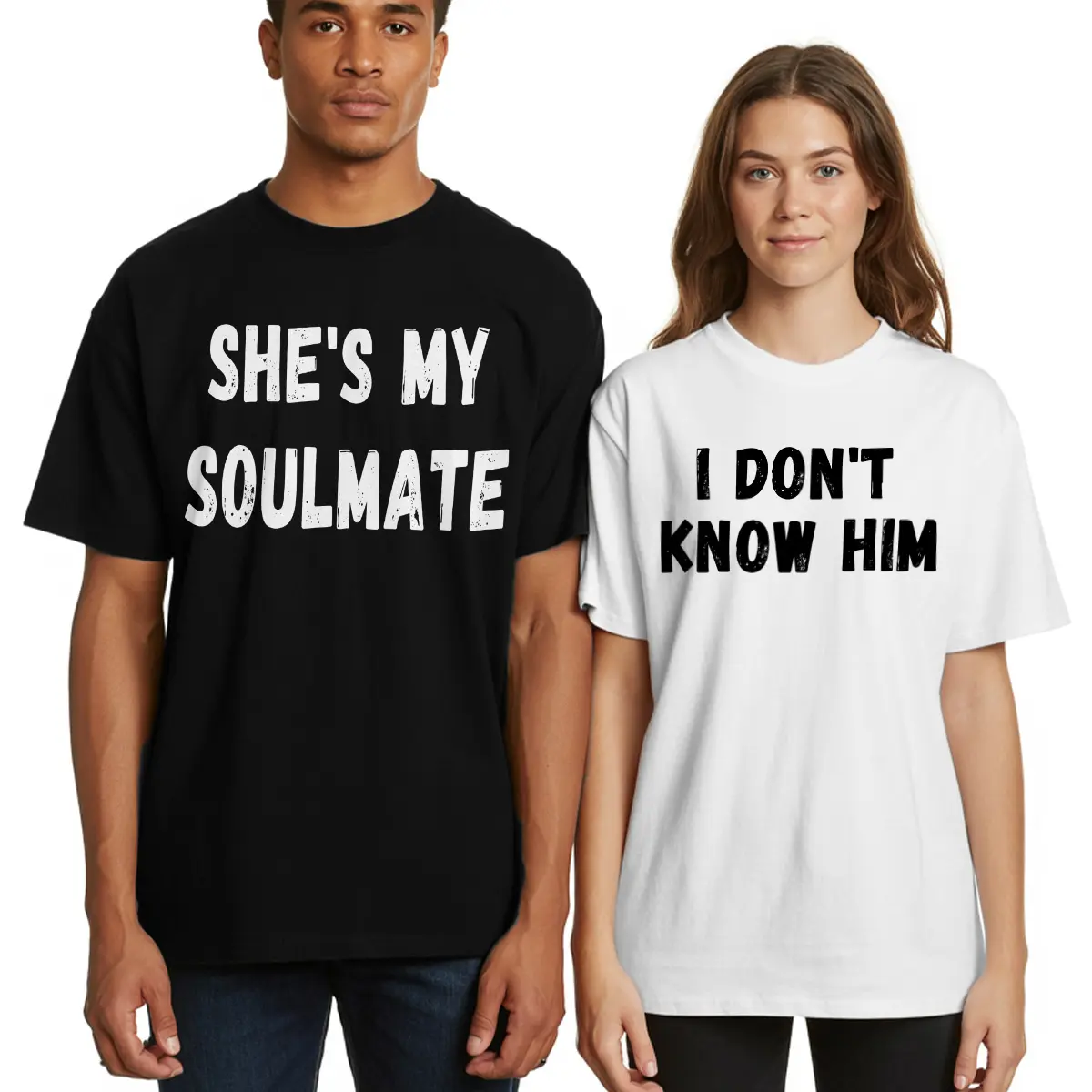 Matching Couples Shirts, Funny His and Hers T-shirts, Valentine’s Day T-Shirt for Boyfriend Girlfriend Husband Wife, Soulmate Shirt, Couples Gift, Mismatched Tee, Funny Shirt Saying, Bella Canvas