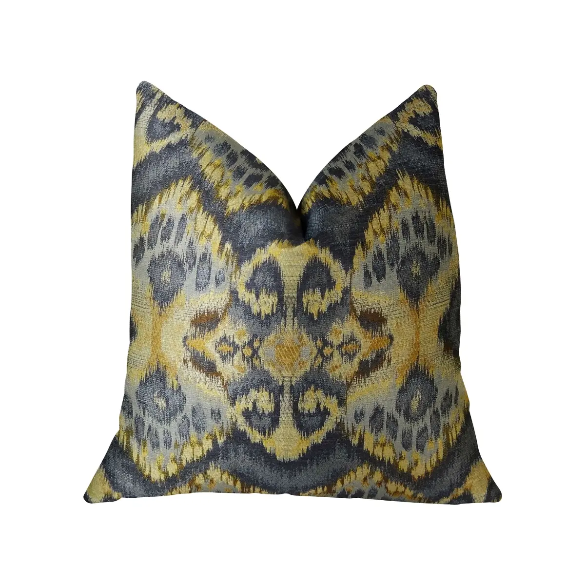 Plutus PBRAZ082-2030-DP Sacred Pixie Blue Navy & Taupe Handmade Luxury Pillow, 20 x 30 in. Queen