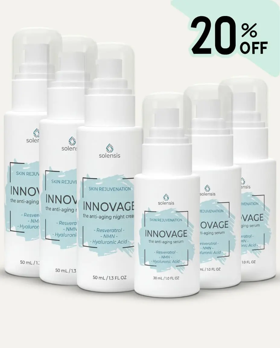 3-Pack INNOVAGE™ Night Cream + Serum — NMN + Resveratrol NAD⁺ Skincare Duo for Anti-Aging, Deep Hydration & Skin Renewal