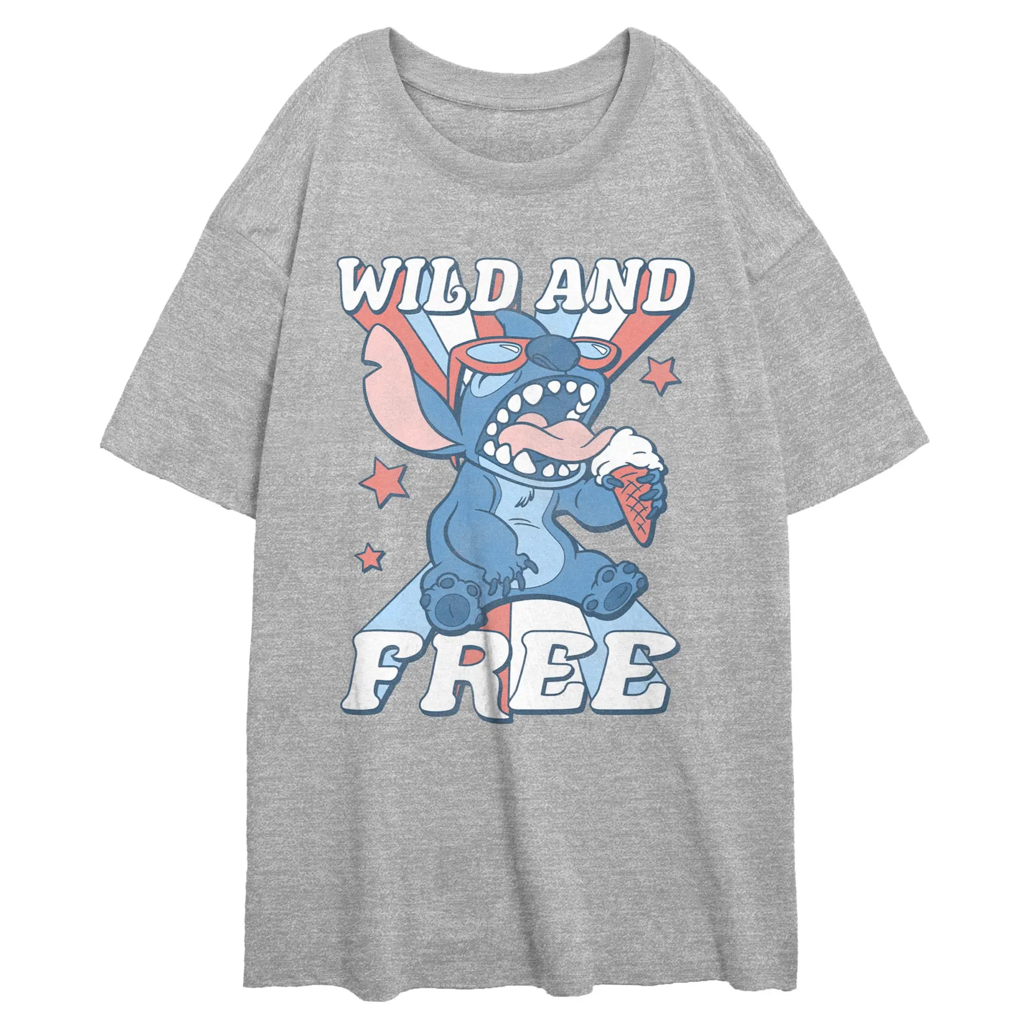 Junior's Lilo & Stitch Wild and Free Alien Oversized T-Shirt