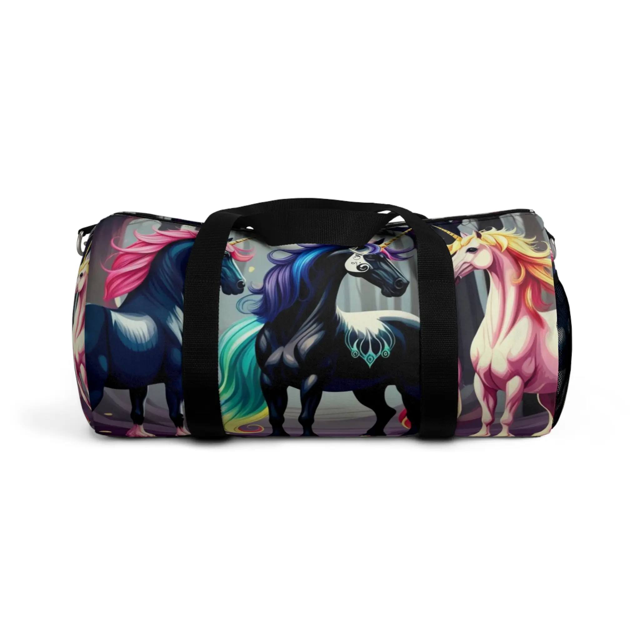 Unicorn Duffel Bag - Magical Gym Bag with Zipper Closure & Multiple Compartments for Travel & Weekends - 100% Polyester Carry-On Bag for Unicorn Lovers