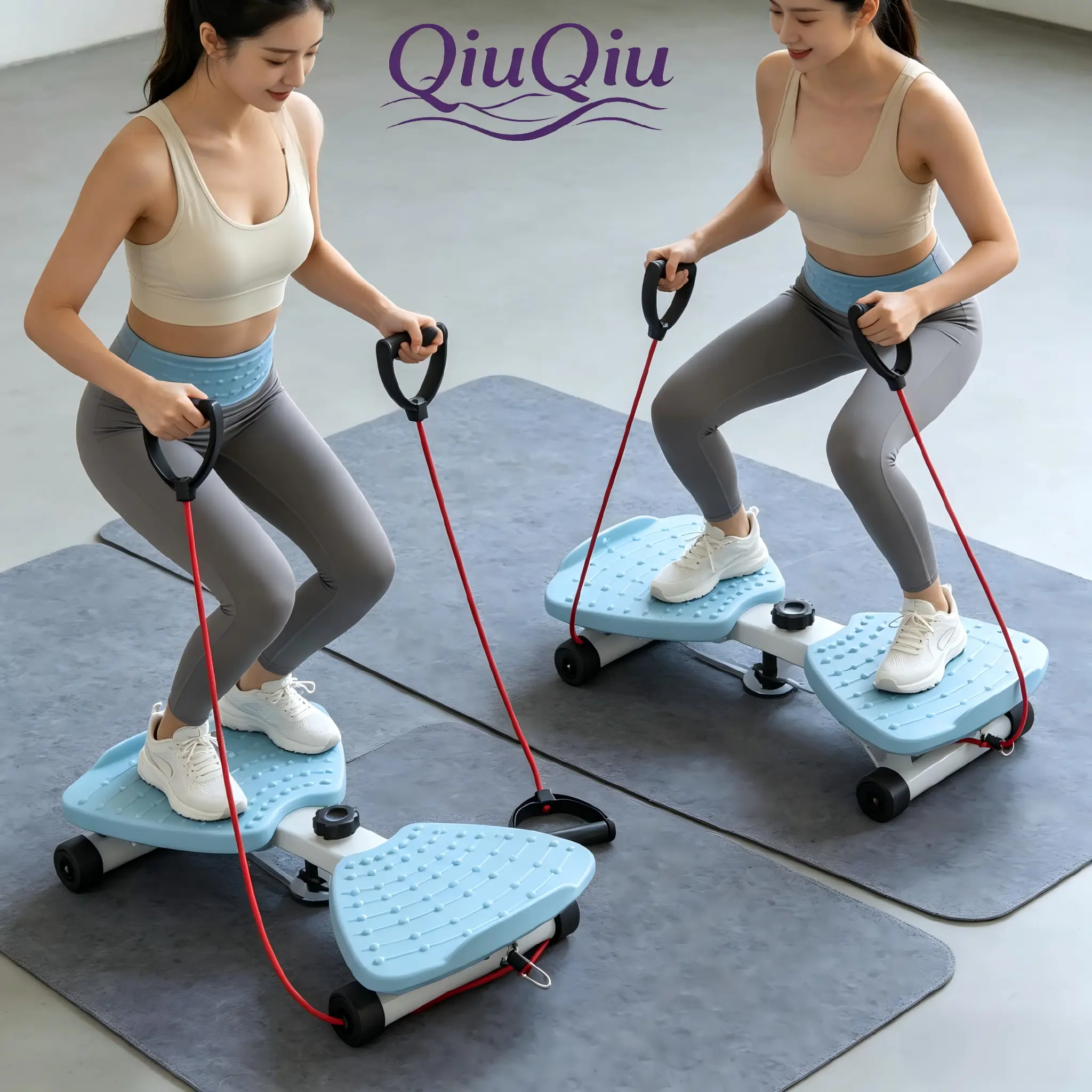 Waist Twisting Disc, Non-Slip Rotating Fitness Board with Massage Texture and Resistance Bands for Core Stability, Home Gym Exercise Equipment