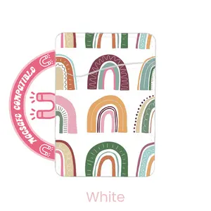 abbyrose Boho Rainbows Card Holder with magnet White