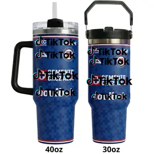 Cruz Azul Insulated Tumbler 30oz 40oz – Cemento Cruz Azul Jersey Style Travel Mug with Handle & Straw, Blue White Black Soccer Fan Cup