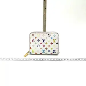 Pre-owned Louis Vuitton canvas Mini Bags Wallet with Colorful Monogram Pattern and Gold Tone Zipper