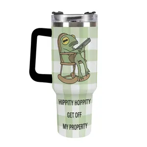 Hippity Hoppity Frog Ugly Tumbler, 40oz 30oz 20oz Stainless Steel Tumbler, Funny Meme Animal Holiday Tumbler, Get Off My Property Quote Tumbler, Funny Tumbler Gift