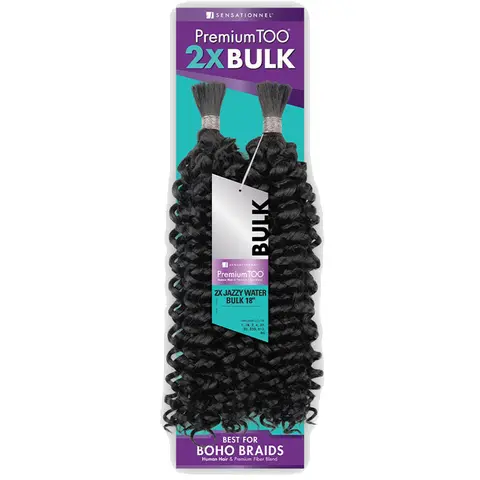 Sensationnel Premium Too 2X Bulk Human Hair Blend Braids - 2X JAZZY WATER BULK 18"