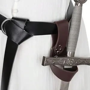 Single Piece Medieval Viking Style Sword Sheath Belt Warrior Sword Holder Halloween Cosplay Prop Role Play Accessory