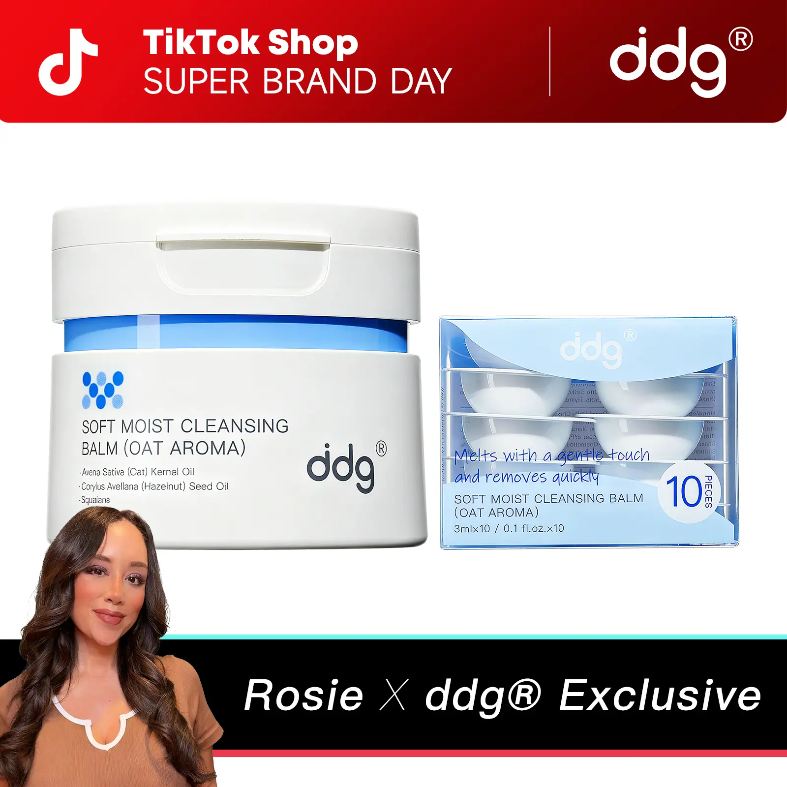 【Live Exclusive】ddg Makeup Remover Cleansing Balm(New 3.0) - Hypoallergenic & Gentle Facial Cleanser | All Natural Plant Oils | Nourish & Hydrate | Removes Heavy Makeup | Non-Comedogenic | For Sensitive & All Skin Types fathersdaygiftideas