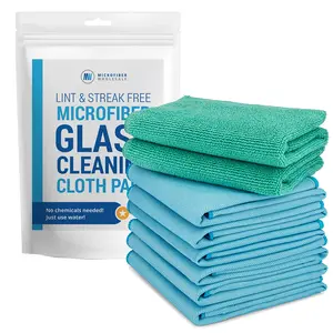 Claro Microfiber Glass Cleaning Cloths (8 Pack) – 2-Step Streak-Free System for Windows, Mirrors & Stainless Steel |   Just Add Water, No Chemicals