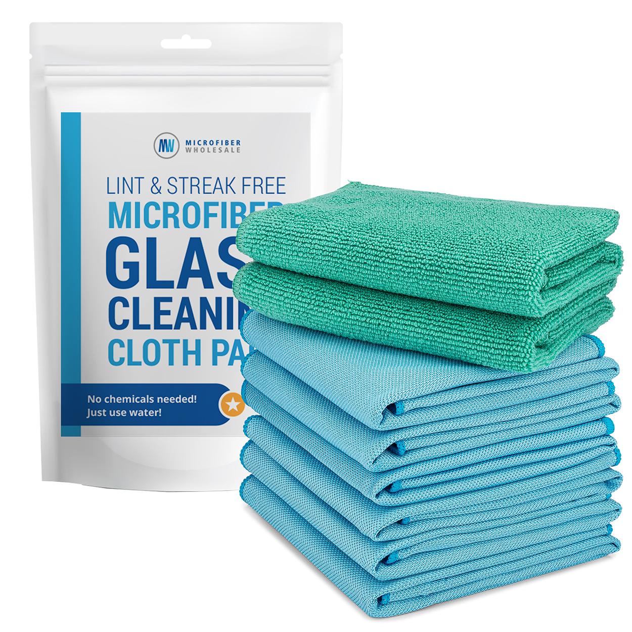 Claro Microfiber Glass Cleaning Cloths (8 Pack) – 2-Step Streak-Free System for Windows, Mirrors & Stainless Steel Just