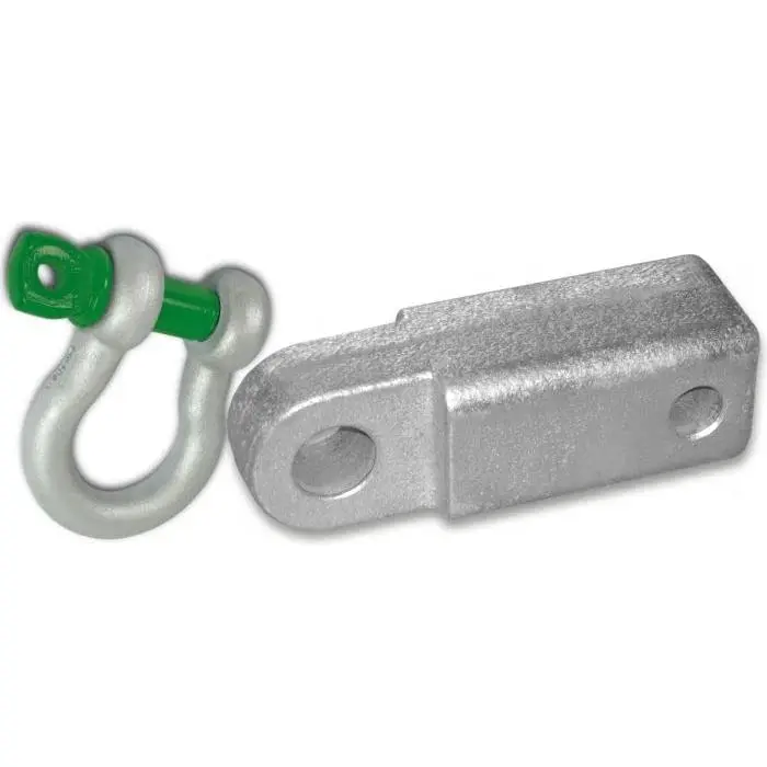 BILLET4X4 2 inch (Aluminum) Receiver Bracket w/ 4-3/4 TON VanBeest Green Pin D-Shackle & Locking Hitch Pin (Off-Road Recovery)