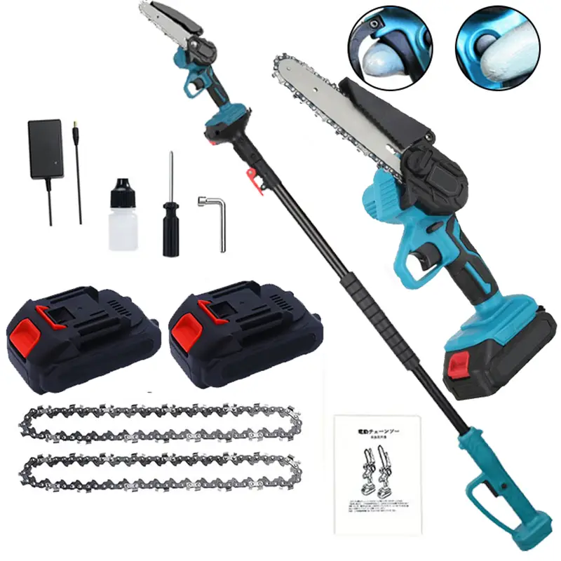2pcs high branch saws, telescopic high-altitude shears, electric brushless pruning saws, extended high branches, two electric and one electric garden