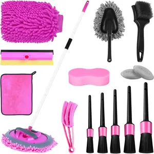 62"  Wash Brush with Long Handle,Chenille Microfiber  Wash Mop Sponge Mitt ,Windshield Window ,Wheel Brush, Detailing Brushes, Duster,Towel, Cleaning Kit for  RV
