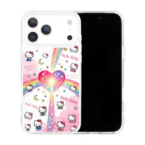 Sanrio Hello Kitty MagSafe Magnetic Phone Case for iPhone 17 Series with Rainbow Design and Heart Motif - Cute & Playful Accessory