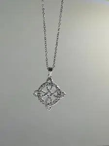 Women's Zircon Necklace, Vintage Celtic Knot Pendant, Memorial Day Birthday Gift, Luxury Jewelry for Women, Elegant Chain Design