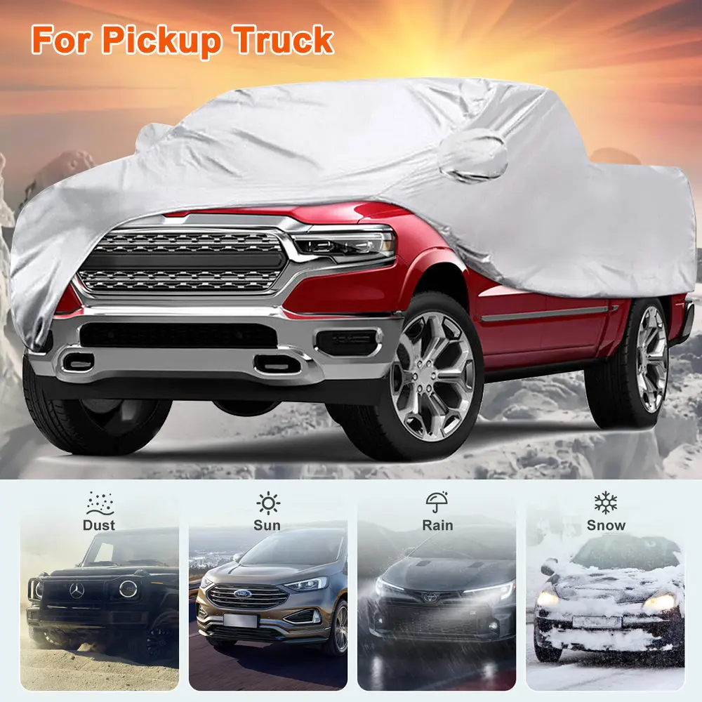 Pickup Truck Cover for All Weather, Breathable Waterproof Universal Fit Ford F150, Chevy Silverado, GMC Sierra, Dodge Ram 1500 Regular/Extended/Crew Cab frost guard