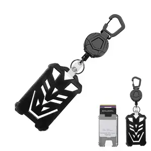 ID Badge Holder with Retractable Steel Wire Rope, Retractable Badge Holders, Durable Keychain Card Clip, Versatile Work Tag Stand for Outdoor Travel Backpack