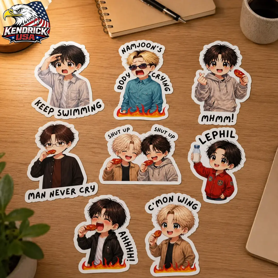 [Die-cut] Come on Wing, Chicken Wing Sticker, KPOP Fan Gift Sticker, Funny Wing Moment Kpop Star Kiss Cut Stickers