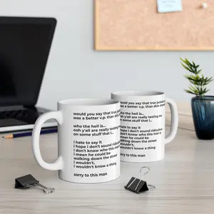 Sorry To This Man Meme Mug Keke Palmer Quote Viral Funny Coffee Mug Sarcastic Humor Cup Internet Meme Gift TikTok Trend Mug for Men Women Coworker Friend Birthday Gift