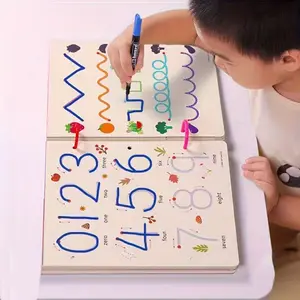 Educational Drawing Magic Writing Set, 64 Pages, 8 Pens, Suitable for 3-6 Years Old, Enhances Hand-Eye Coordination, Graphical Thinking, Writing Skills