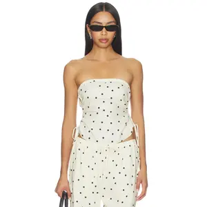 Tularosa Addy Top in Ivory & Black Polka Dot